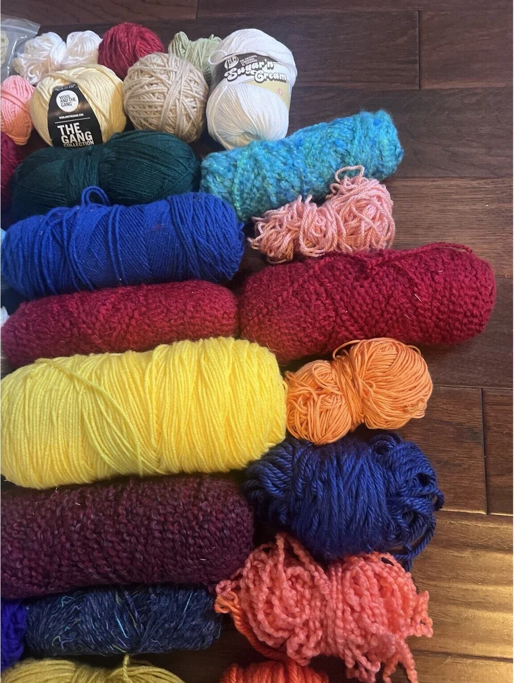 Large Mixed Yarn Lot 30+ Skeins Balls Red Heart Sugar’n Cream Craft Crochet
